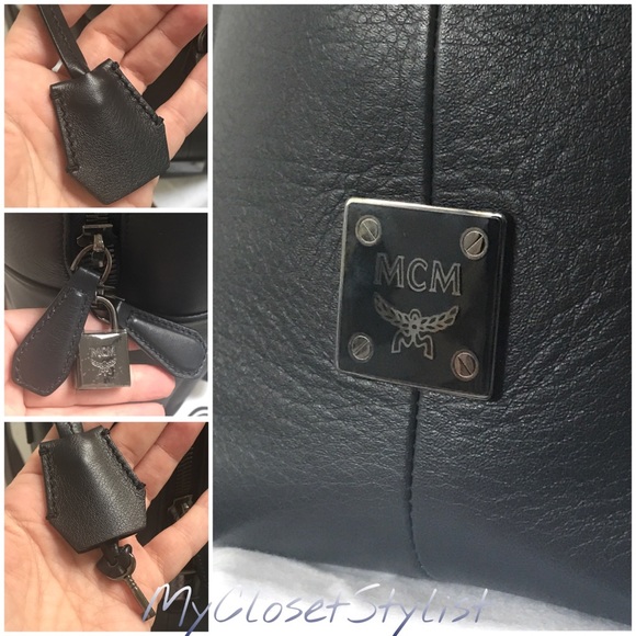 Men’s MCM NEW Leather Fur GQ Backpack Bag RARE Laptop CEO key lock large 14” - Picture 3 of 8